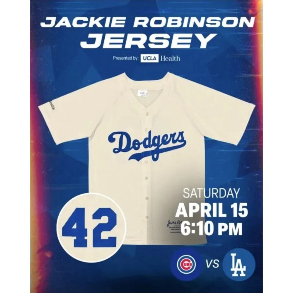 NWT 2023 Dodgers Promo Jackie Robinson Jersey